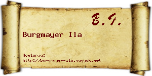Burgmayer Ila névjegykártya
